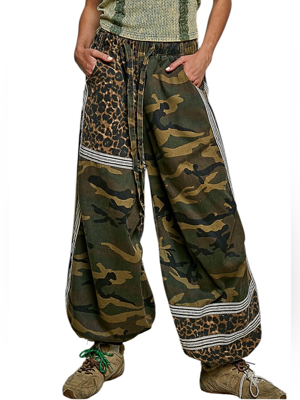 322. Women’s POL Camo & Leopard Wide-Leg Drawstring Pants
